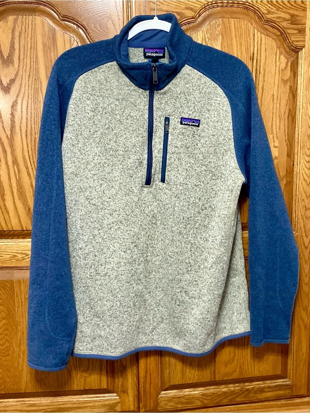 Patagonia Men's Better Sweater 1/4‎ Zip Fleece Pullover Grey Blue Sz L Outdoors